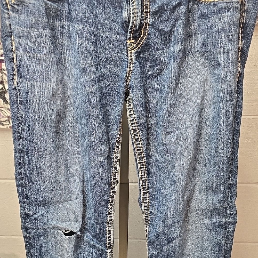 Silver Jeans Dark Blue Straight Leg Denim - Picture 4 of 14